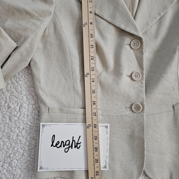 ANTONIO MELANI Beige Blazer jacket Sz10 Made In China And Made Of 70% Linen - Picture 7 of 8